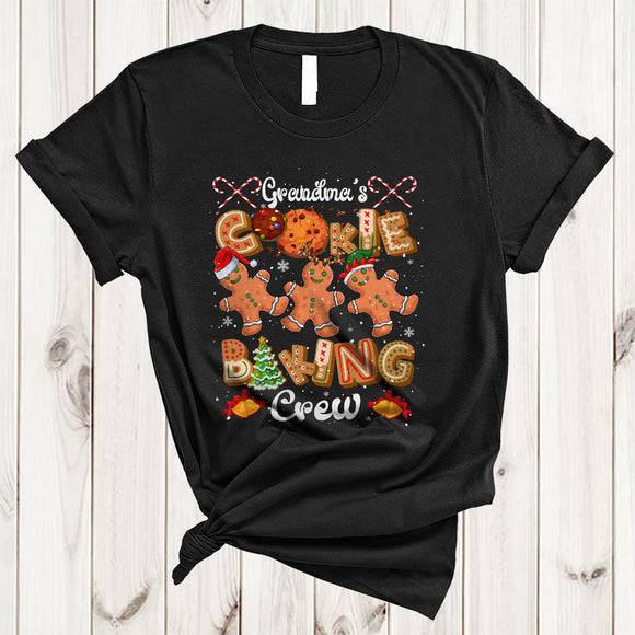 MacnyStore - Grandma's Cookie Baking Crew, Fantastic Christmas Three Gingerbread Cookies, Family Group T-Shirt
