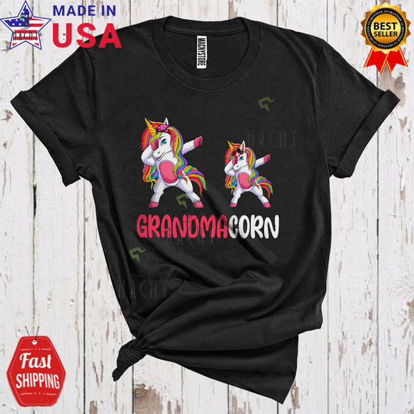MacnyStore - Grandmacorn Funny Happy Mother's Day Matching Family Group Two Unicorns Dabbing Lover T-Shirt