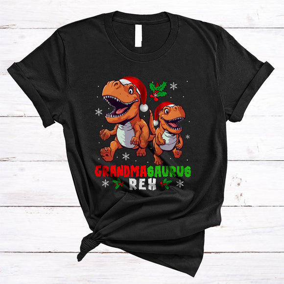 MacnyStore - Grandmasaurus Rex Happy Christmas Pajama Family Group T-Rex Dinosaur Xmas T-Shirt