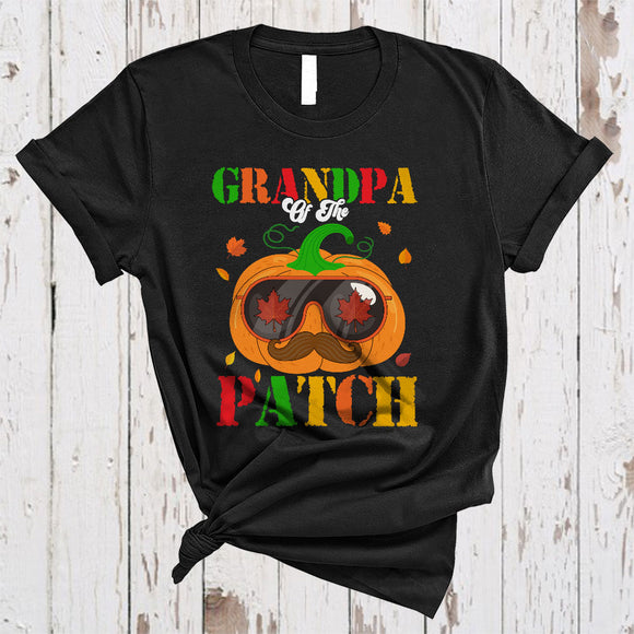 MacnyStore - Grandpa Of The Patch, Adorable Funny Thanksgiving Pumpkin Fall Leaf, Matching Family Group T-Shirt