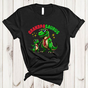 MacnyStore - Grandpasaurus, Awesome Father's Day T-Rex Dinosaur Sunglasses, Grandpa Family Group T-Shirt