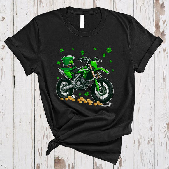 MacnyStore - Green Leprechaun Dirt Bike Driver, Amazing St. Patrick's Day Leprechaun, Lucky Shamrock T-Shirt
