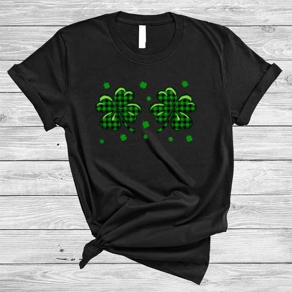 MacnyStore - Green Plaid Shamrock Boobs, Lovely St. Patrick's Day Shamrock Women, Family Group T-Shirt