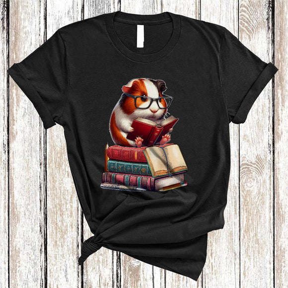 MacnyStore - i 1qpOL/s1Guinea Pig Reading Book, Adorable Animal Lover, Book Nerd Readers Reading Librarian Group T-Shirt