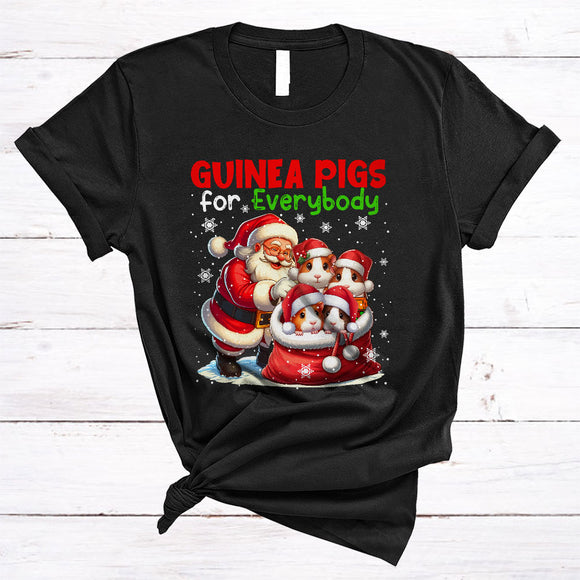 MacnyStore - Guinea Pigs For Everybody, Joyful Christmas Guinea Pig In Santa Bag, X-mas Family Group T-Shirt