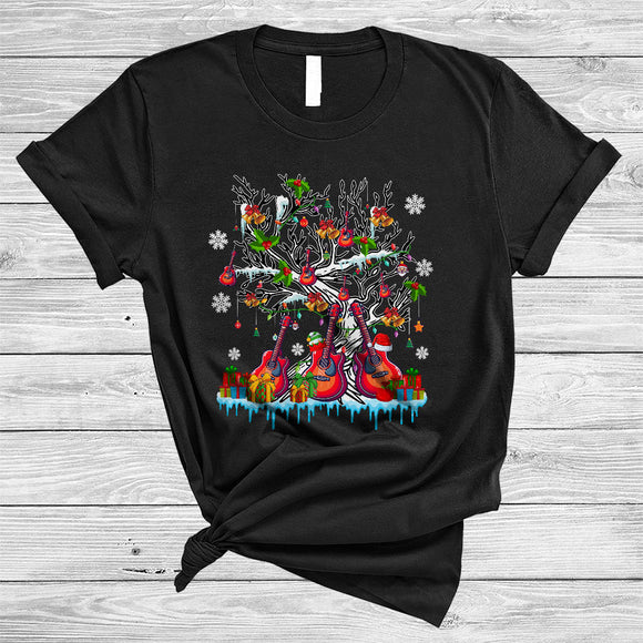 MacnyStore - Guitar On Christmas Tree, Awesome X-mas Snow Guitar Lover, Matching X-mas Group T-Shirt