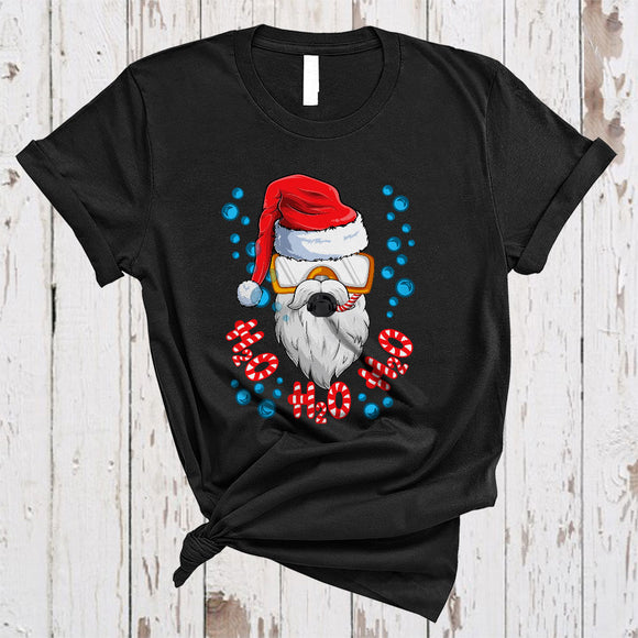 MacnyStore - H2O Scuba Diving Santa Face, Wonderful Christmas Santa Scuba Diving, X-mas Family Group T-Shirt