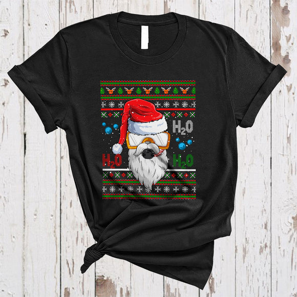 MacnyStore - H2O Scuba Diving Santa Face, Wonderful Christmas Sweater Scuba Diving, X-mas Family T-Shirt