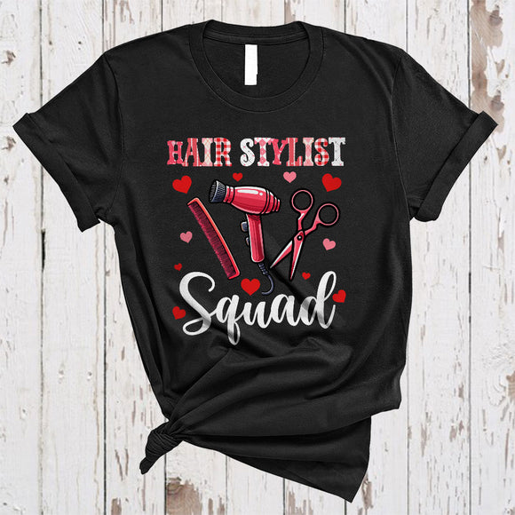 MacnyStore - Hair Stylist Squad, Lovely Valentine's Day Hair Stylist Tools, Valentine Hearts Matching Family Group T-Shirt