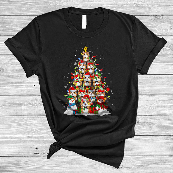 MacnyStore - Hamster Christmas Tree, Amazing Santa ELF Reindeer Hamster Animal Lover, Matching X-mas Group T-Shirt