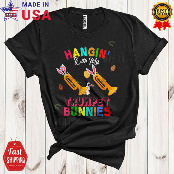 MacnyStore - Hangin' With My Trumpet Bunnies Funny Cool Easter Musical Instruments Player Group T-Shirt