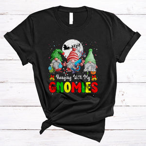 MacnyStore - Hanging With My Gnomies, Wonderful Cute Three Gnomes Chemistry, Matching Christmas Group T-Shirt