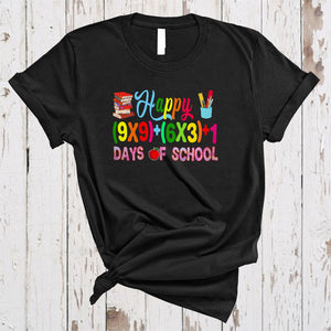 MacnyStore - Happy 100 Days Of School, Colorful 100th Day Of School Math Formula, Teacher Students T-Shirt