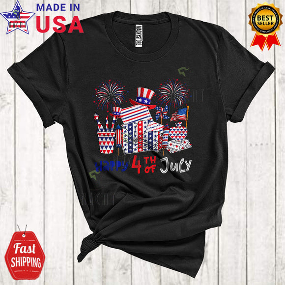 MacnyStore - Happy 4th Of July Cute Cool Independence Day American Flag Teacher Tools Patriotic Fireworks Lover T-Shirt