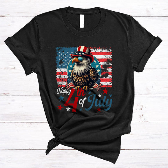 MacnyStore - Happy 4th Of July, Awesome Independence Day American Flag Eagle Fireworks, Patriotic Group T-Shirt