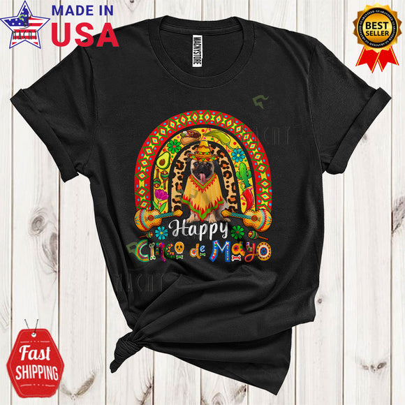 MacnyStore - Happy Cinco De Mayo Cool Cute Rainbow Mexican Sombrero Pug Lover T-Shirt
