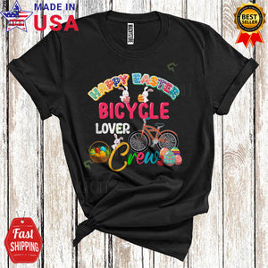 MacnyStore - Happy Easter Bicycle Lover Crew Cute Funny Easter Day Bunny Bicycle Riding Lover T-Shirt