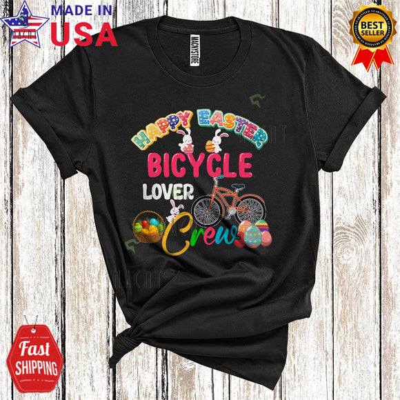 MacnyStore - Happy Easter Bicycle Lover Crew Cute Funny Easter Day Bunny Bicycle Riding Lover T-Shirt
