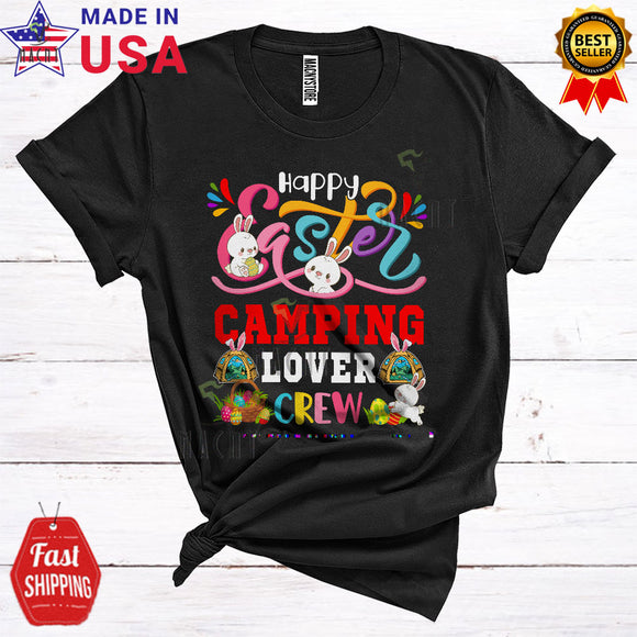 MacnyStore - Happy Easter Camping Lover Crew Cute Cool Easter Day Bunny Camping Camper Family Group T-Shirt
