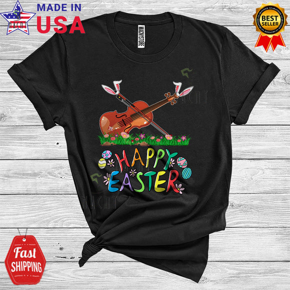 MacnyStore - Happy Easter Cool Cute Easter Day Egg Hunt Matching Bunny Cello Player Lover T-Shirt