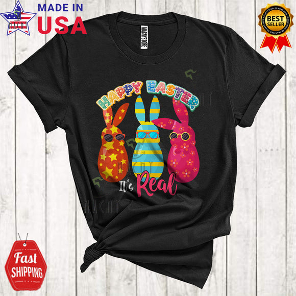 MacnyStore - Happy Easter Cool Cute Easter Day Three Bunnies Wearing Sunglasses Egg Hunt Group T-Shirt