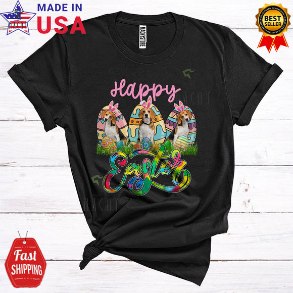 MacnyStore - Happy Easter Cool Cute Easter Day Three Bunny Beagles Eggs Hunt Lover T-Shirt