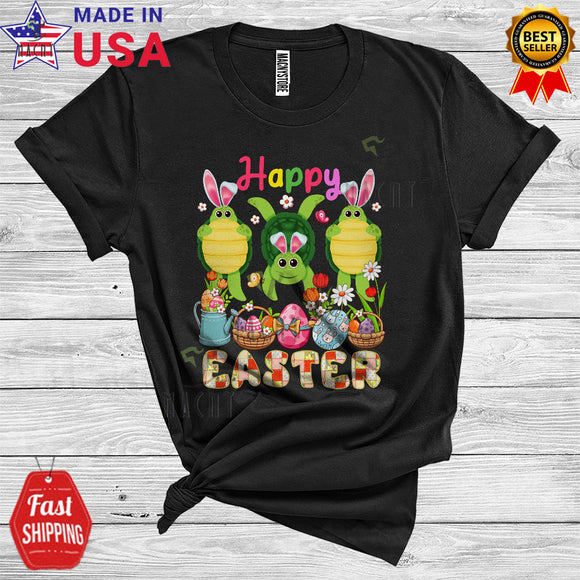MacnyStore - Happy Easter Cool Cute Easter Day Three Bunny Turtles Animal Lover Matching Egg Hunt Group T-Shirt