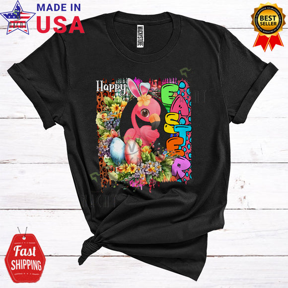 MacnyStore - Happy Easter Cool Cute Flowers Leopard Eggs Hunt Bunny Flamingo Lover T-Shirt