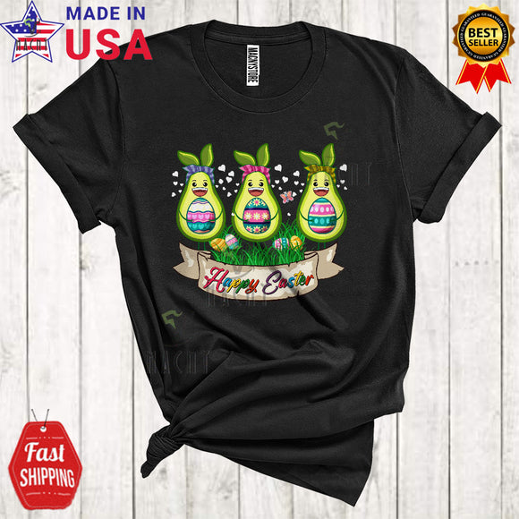 MacnyStore - Happy Easter Cool Funny Easter Day Three Avocados Matching Easter Eggs Vegan Fruit Lover T-Shirt