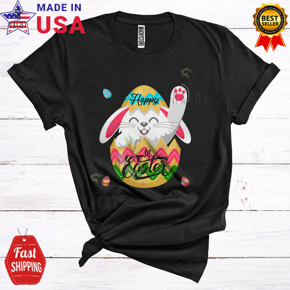 MacnyStore - Happy Easter Cute Cool Easter Bunny In Colorful Easter Egg Lover Matching Family Group T-Shirt