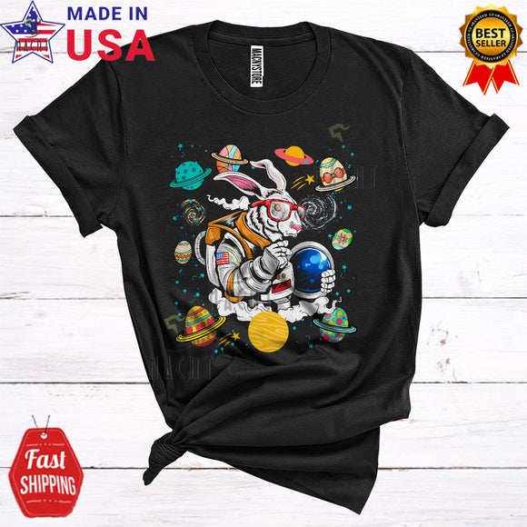 MacnyStore - Happy Easter Cute Cool Easter Day Bunny Astronaut Egg Galaxy Hunting Easter Eggs Lover T-Shirt