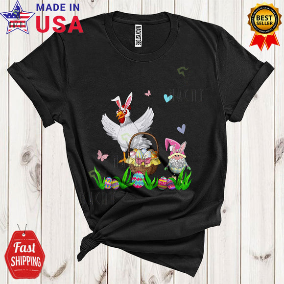MacnyStore - Happy Easter Cute Cool Easter Day Bunny Chicken Gnome Easter Egg Basket Farm Animal Lover T-Shirt