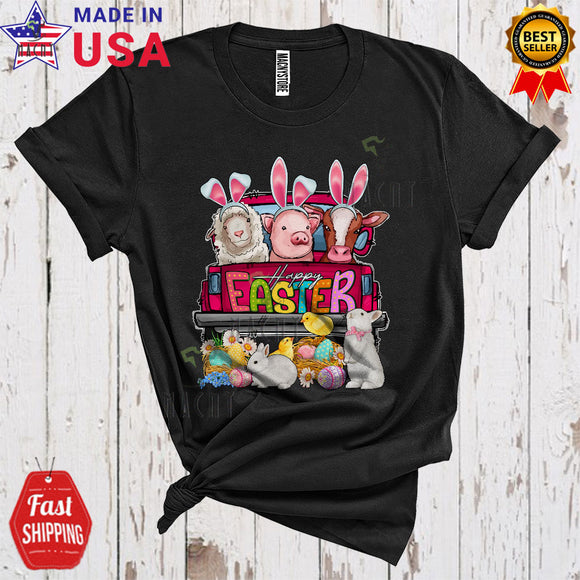 MacnyStore - Happy Easter Cute Cool Easter Day Bunny Cow Pig Sheep Farmer Farm Animal Lover T-Shirt