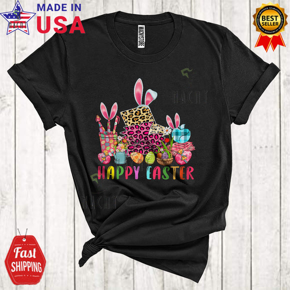 MacnyStore - Happy Easter Cute Cool Easter Day Bunny Leopard Teacher Tools Lover Matching Teacher Group T-Shirt