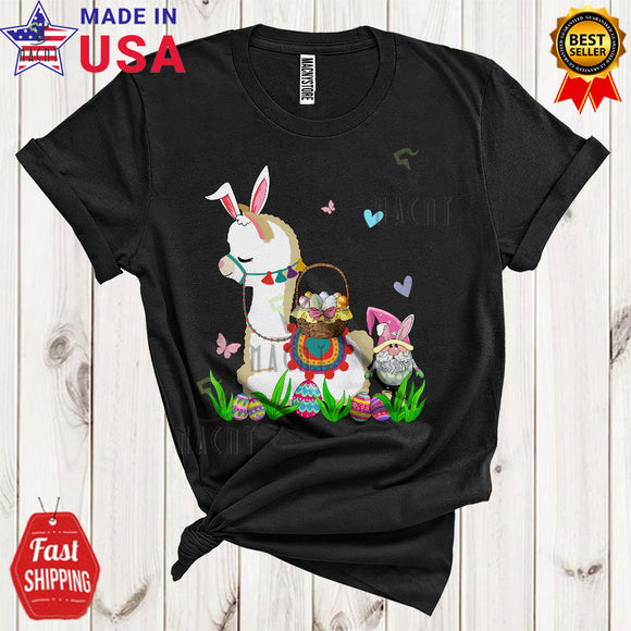 MacnyStore - Happy Easter Cute Cool Easter Day Bunny Llama Gnome Easter Egg Basket Wild Animal Lover T-Shirt