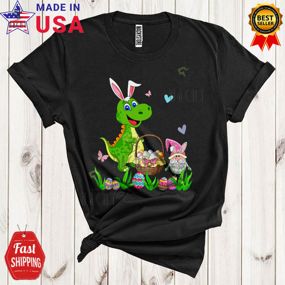 MacnyStore - Happy Easter Cute Cool Easter Day Bunny T-Rex Dinosaur Gnome Easter Egg Basket Wild Animal Lover T-Shirt