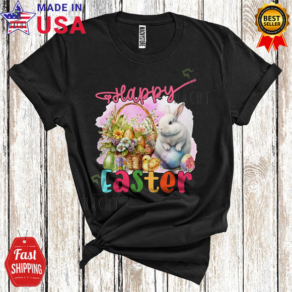MacnyStore - Happy Easter Cute Cool Easter Day Eggs Basket Bunny Hunting Eggs Matching Family T-Shirt