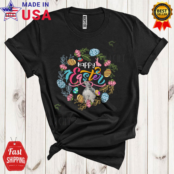 MacnyStore - Happy Easter Cute Cool Easter Day Floral Flowers Circle Easter Egg Hunt Pigeon Bird Lover T-Shirt