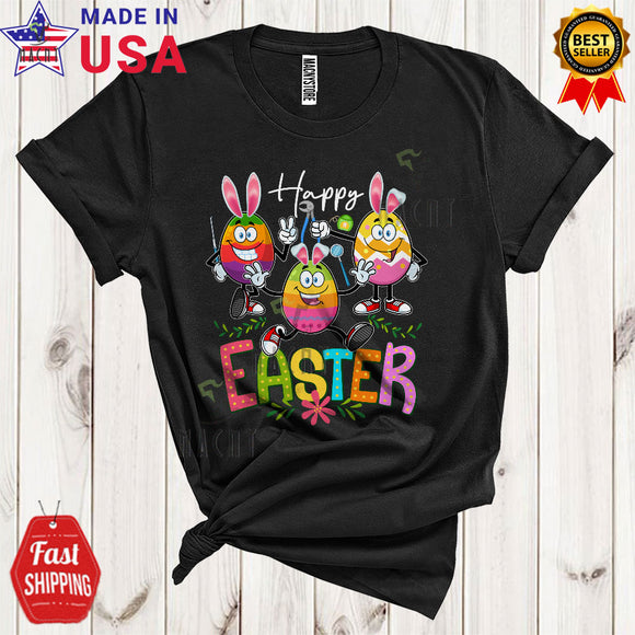 MacnyStore - Happy Easter Cute Cool Easter Day Three Bunny Eggs Squad Egg Hunt Dentist Group T-Shirt