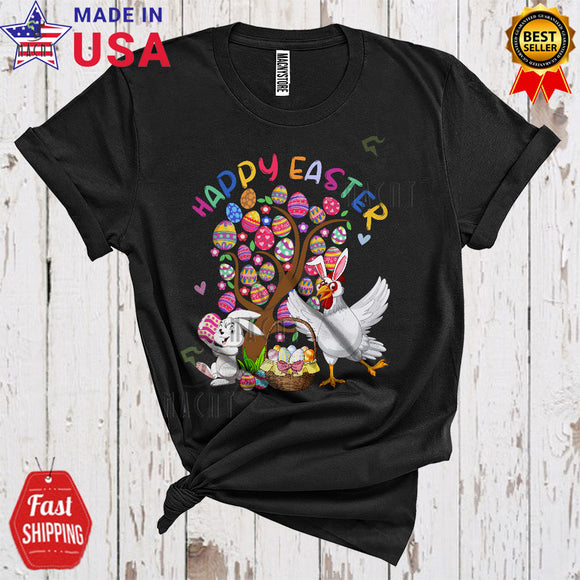 MacnyStore - Happy Easter Cute Cool Easter Egg Tree Bunny Chicken Farmer Lover Matching Egg Hunt Group T-Shirt