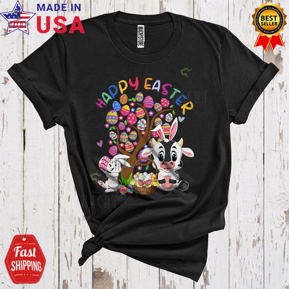 MacnyStore - Happy Easter Cute Cool Easter Egg Tree Bunny Cow Farmer Lover Matching Egg Hunt Group T-Shirt