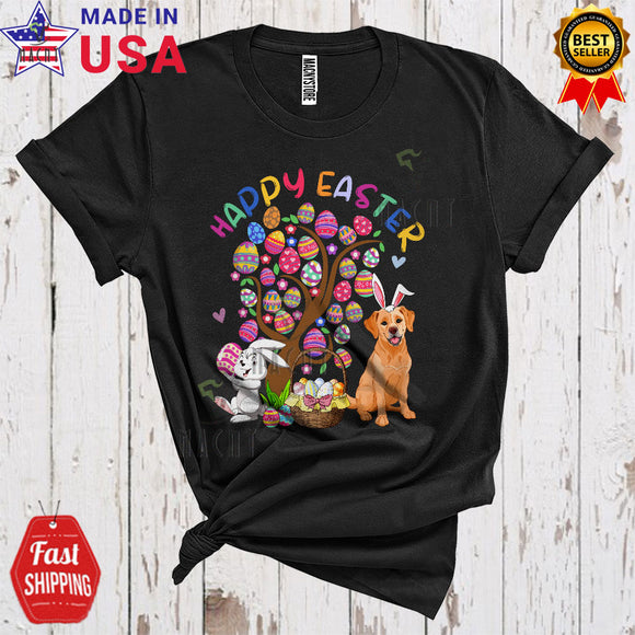 MacnyStore - Happy Easter Cute Cool Easter Egg Tree Bunny Labrador Retriever Lover Matching Egg Hunt Group T-Shirt