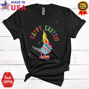 MacnyStore - Happy Easter Cute Funny Easter Day Cockatiel Bird Easter Egg Hunt Matching Family Group T-Shirt