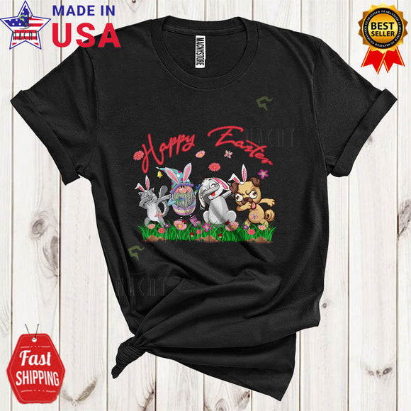 MacnyStore - Happy Easter Cute Funny Easter Day Dabbing Bunny Gnome Cat Pug Animal Lover Matching Family Group T-Shirt