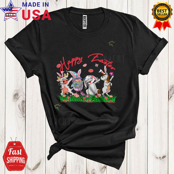 MacnyStore - Happy Easter Cute Funny Easter Day Dabbing Bunny Gnome Cow Horse Farmer Matching Family Group T-Shirt