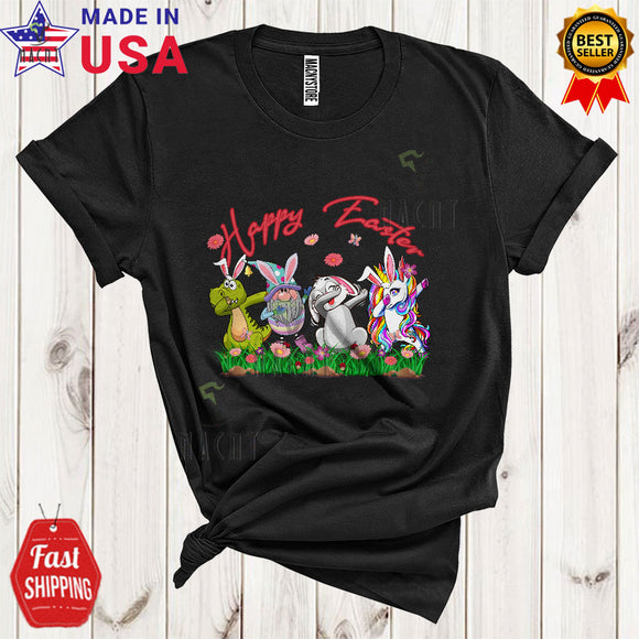 MacnyStore - Happy Easter Cute Funny Easter Day Dabbing Bunny Gnome T-Rex Unicorn Lover Matching Family Group T-Shirt