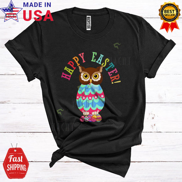 MacnyStore - Happy Easter Cute Funny Easter Day Owl Animal Easter Egg Hunt Matching Family Group T-Shirt