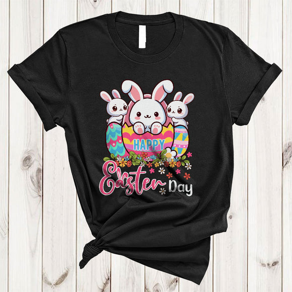 MacnyStore - Happy Easter Day, Adorable Easter Bunny Inside Easter Eggs, Bunny Lover Egg Hunt Group T-Shirt