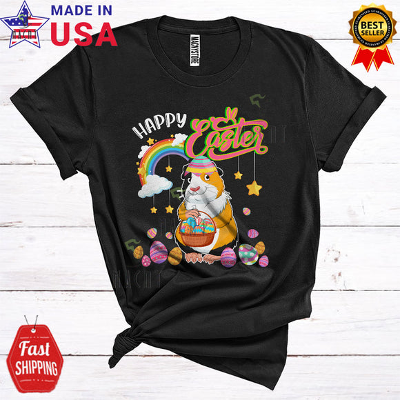 MacnyStore - Happy Easter Funny Cute Easter Day Guinea Pig Hunting Easter Egg Animal Rainbow Lover T-Shirt