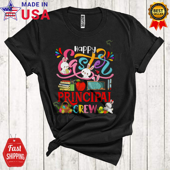 MacnyStore - Happy Easter Principal Crew Cute Cool Easter Day Bunny Lover Matching Principal Group T-Shirt
